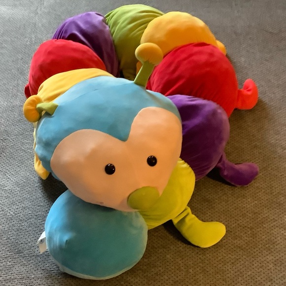 Beverly Hills Teddy Bear Co Jumbo Plush Caterpillar Colorful Stuffed Animal Toy - Picture 9 of 16